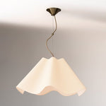 Load image into Gallery viewer, Oslan Ivory Linen Pendant Light - Scalloped Shade Modern Ceiling Lamp
