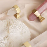 Load image into Gallery viewer, Brass Crystal Door Knobs: Kitchen Cabinet Knobs &amp; Bedroom Drawer Pulls
