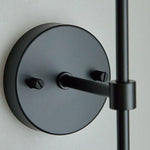 Cargar imagen en el visor de la Galería, round black wall plate and lamp arm detail