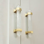 Load image into Gallery viewer, Brass Crystal Door Knobs: Kitchen Cabinet Knobs &amp; Bedroom Drawer Pulls
