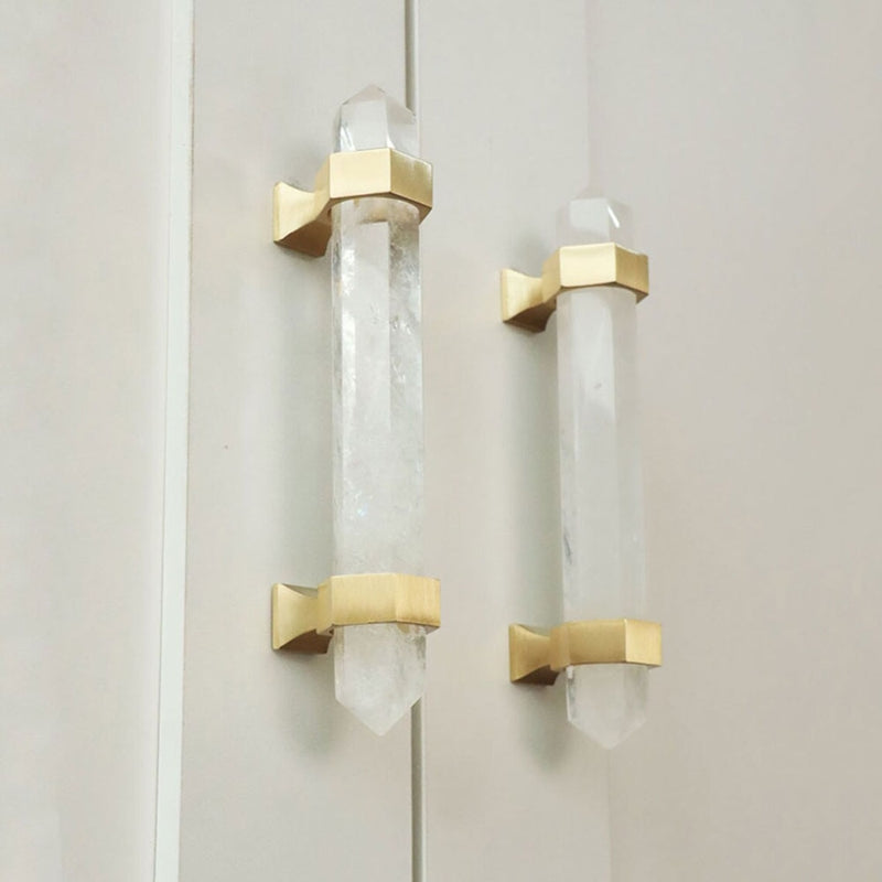 Brass Crystal Door Knobs: Kitchen Cabinet Knobs & Bedroom Drawer Pulls