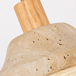 Cargar imagen en el visor de la Galería, Travertine-like stone pore texture and wood stem close-up