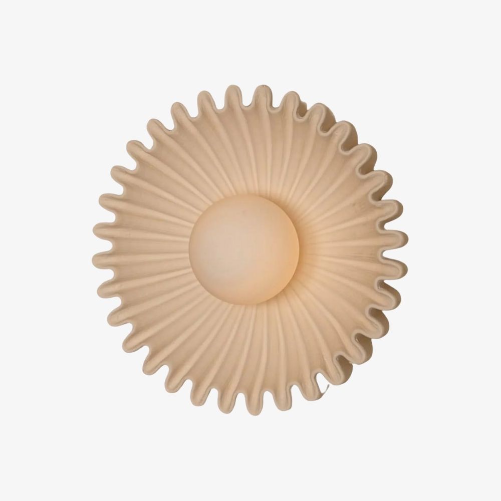 Lámpara de Pared Cerámica Floral Nórdica Glova – Lámpara Escultural de Pared para Dormitorio, Pasillo, Sala de Estar