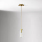 Load image into Gallery viewer, Rivora Fluted Glass Pendant Light – Modern Ribbed Shade
