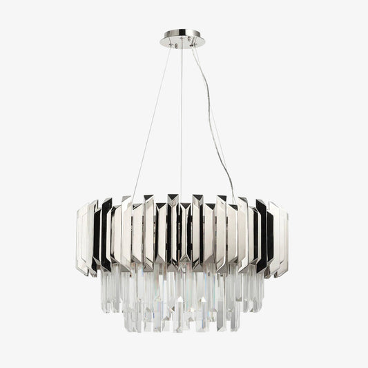Virelia eigentijdse kristallen hanglamp – Gelaagde kristallen kap plafondlamp voor eet- of woonkamer