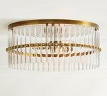 Load image into Gallery viewer, Lumora Crystal Flush Mount – Elegant Brass Ceiling Light

