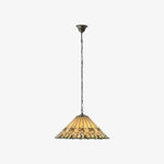 Load image into Gallery viewer, TF Jamelia Vintage Floral Stained Glass Dome Pendant Light for Dining Rooms