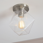 Load image into Gallery viewer, Talvior Sculptural Flush Mount Ceiling Light – Faceted Glass for Modern Interiors
