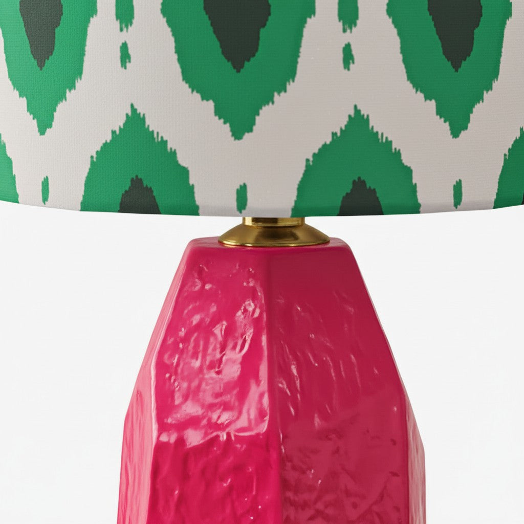 Lámpara de Mesa Escultural de Cerámica Arivane – Luz de Mesa con Pantalla Decorativa de Tela para Mesas Auxiliares