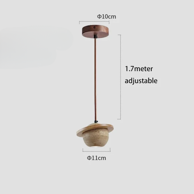 Travertine Planet Pendant Light