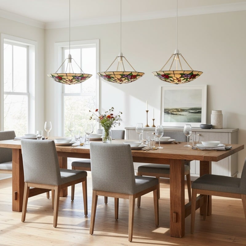 Lámpara Colgante TF Butterfly — Lámpara Colgante Decorativa de Vidrio Teñido para Dormitorio o Entrada