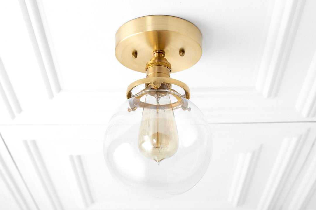 Glorica Glass Minimalist Globe Ceiling Fixture for Bedroom & Office