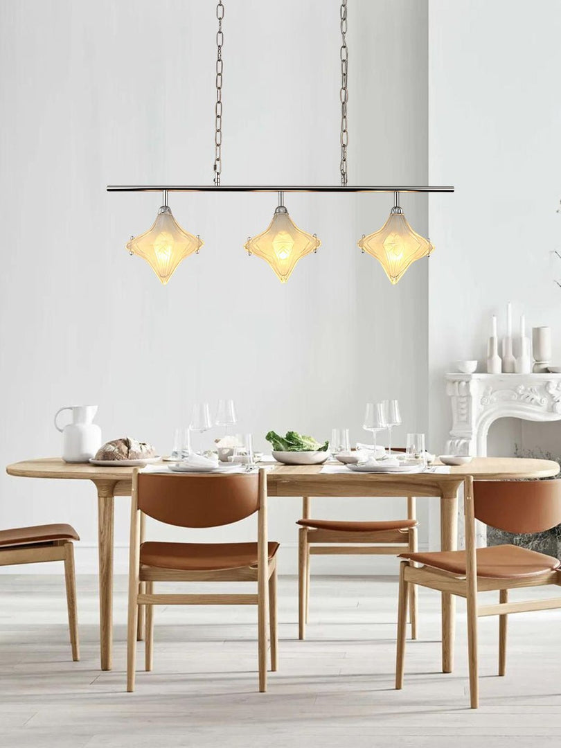 Art Deco Star Linear Pendant Light - Elegant Lighting for Kitchen Island  - Astris Cassiopeia