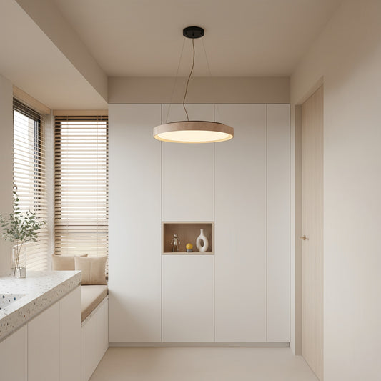 Lámpara Colgante Minimalista Miravelle con Pantalla de Piedra Natural para Comedor