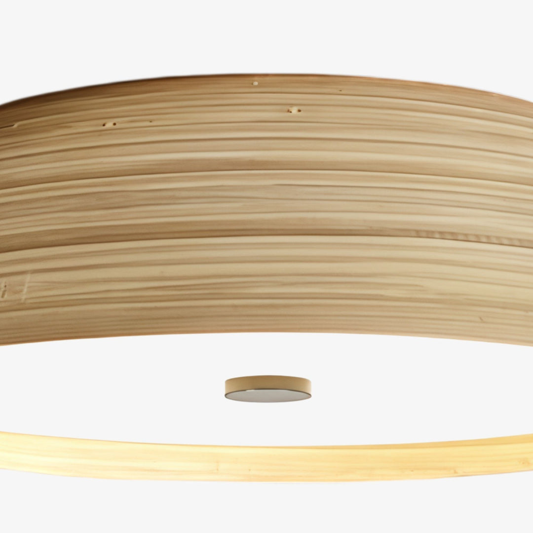 Bambori Japandi Style Bamboo Textured Ceiling Lamp - Natural Accent Light for Living Room