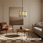 Load image into Gallery viewer, Eloise Vintage Glass Chandelier - Milk Glass Home Accent
