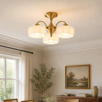 Afbeelding laden in galerijweergave, Arden florale plafondlamp van glas