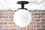 Load image into Gallery viewer, Glorica White Opal Sphere Modern Semi-Flush Light for Bedroom &amp; Entryway

