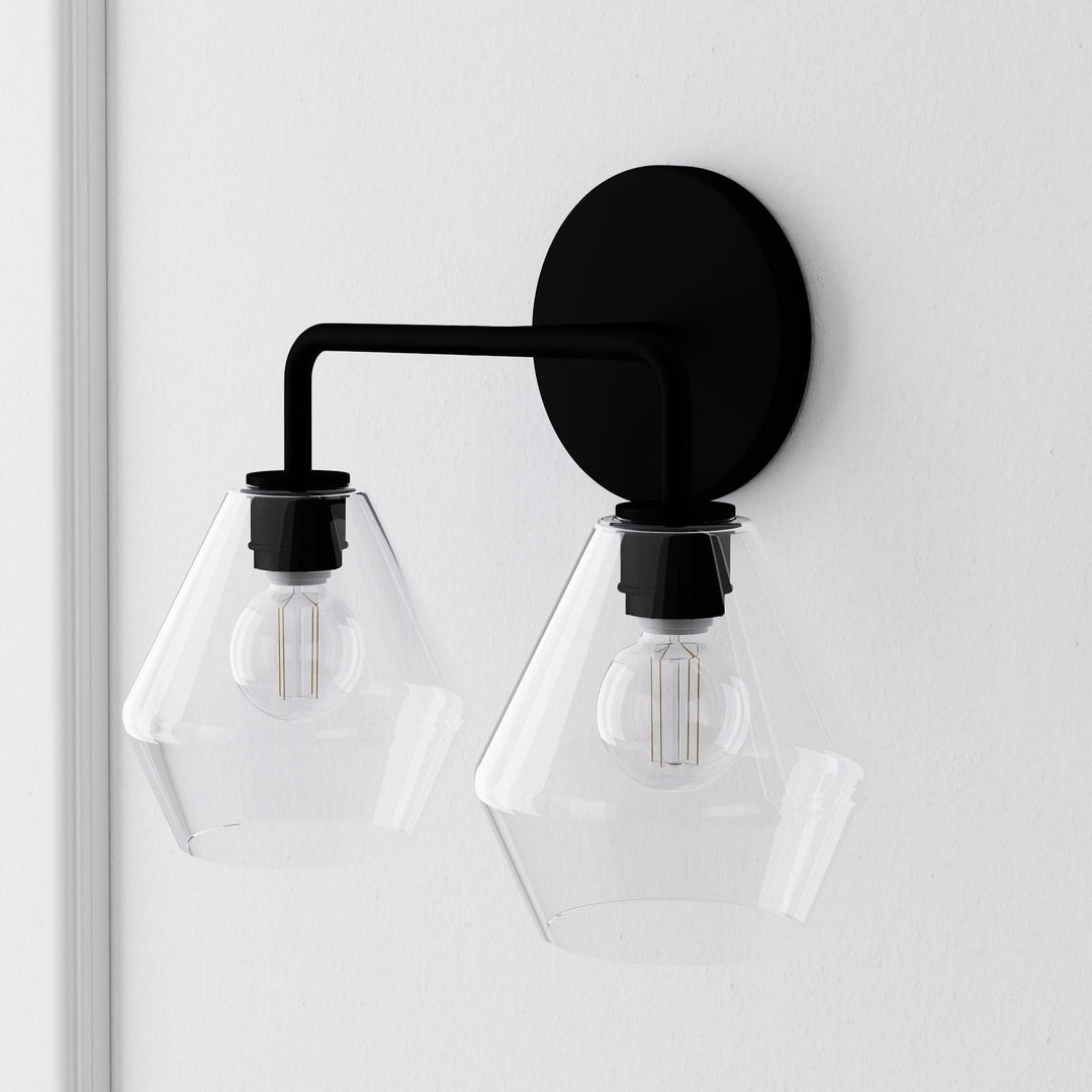 Merin Multi Head Dressing Table Wall Lamp - Metal And Glass Sculptural Lamp