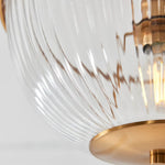 Load image into Gallery viewer, Luntra Ribbed Glass Uplighter Flush – Elegant Ceiling Light for Hallways and Bedrooms