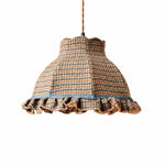 Załaduj obraz do przeglądarki galerii, Vintage French Plaid Tweed Fabric Pendant Light