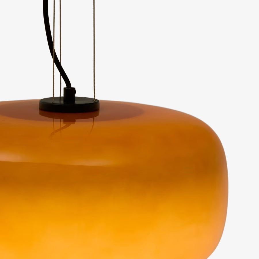 Suspension Lunorae en verre arrondi - Éclairage sculptural moderne pour salon