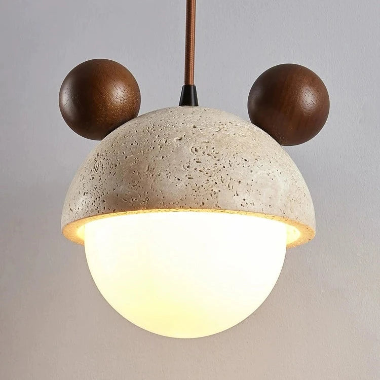Lámpara colgante Micky de travertino