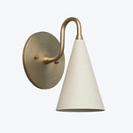 Load image into Gallery viewer, Curva Metal Cone Shade Sconce – Vintage Brass Wall Light for Entryway or Stairwell