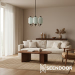 Load image into Gallery viewer, Eloise Vintage Glass Chandelier - Milk Glass Home Accent
