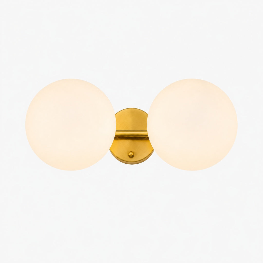 Goudkleurige badkamerspiegelverlichting van melkglas