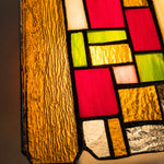 Afbeelding laden in galerijweergave, Vintage hanglamp van rozenkleurig glas-in-lood