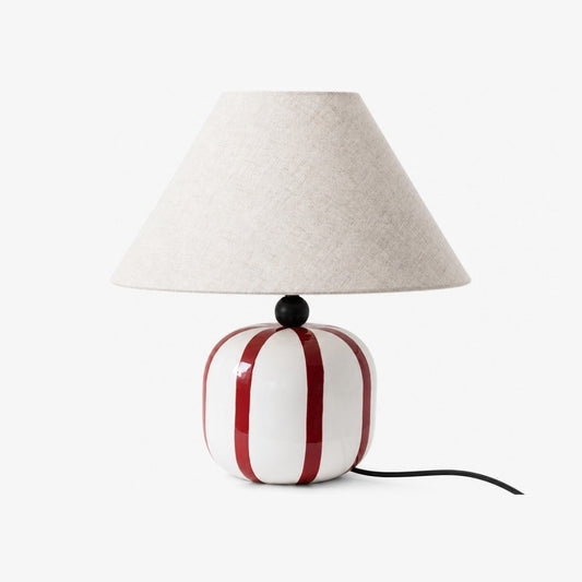 Lámpara de mesa cerámica Ceruna con pantalla de tela – Lámpara moderna minimalista para lectura o áreas de descanso