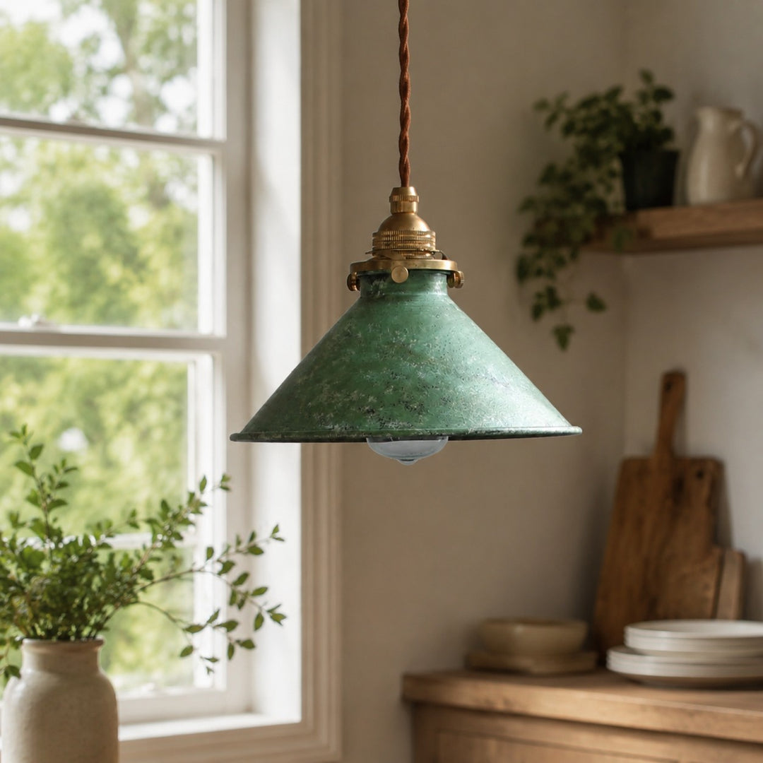 Lampada a sospensione nordica rustica fatta a mano con effetto arrugginito