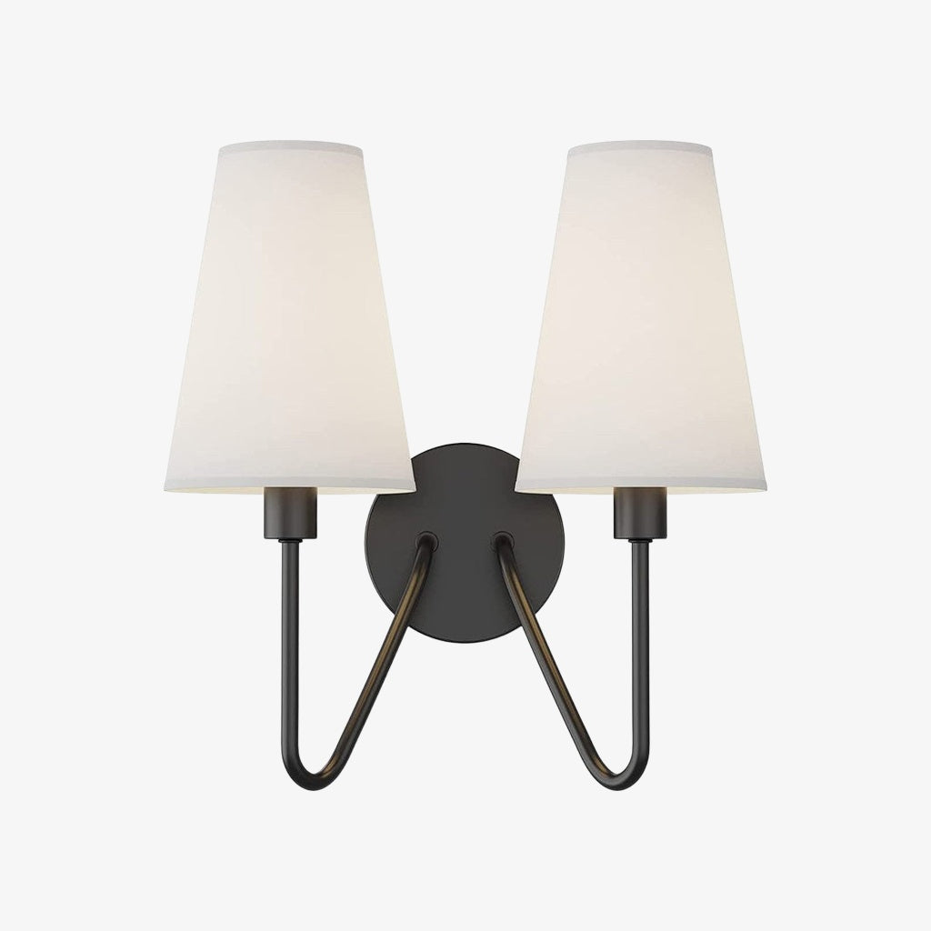 Arcuma Vintage Geïnspireerde Metalen Wandkandelaar - Handgemaakte Stoffen Kap voor Slaapkamer