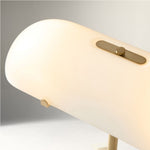 Load image into Gallery viewer, Ferosa Boat-Shaped Lampshade Table Lamp – Vintage Bronze Finish with Milk Glass Shade
