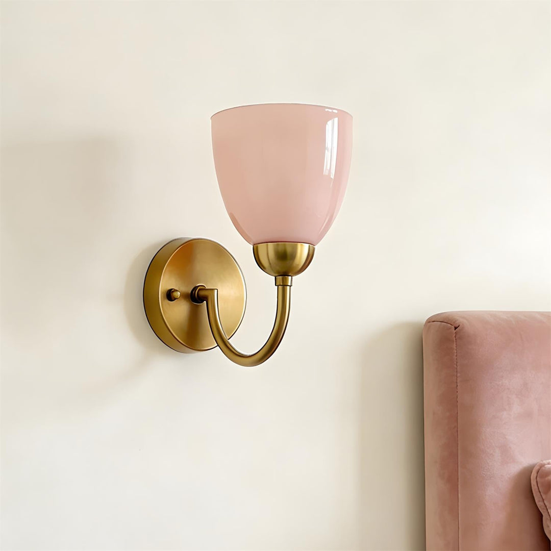 Mild Velin Wall Lamp – Brass and Frosted Glass Wall Sconce for Bedroom and Living Room