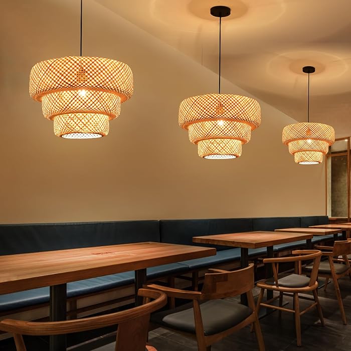 Boho Bambusowa Lampa Wisząca