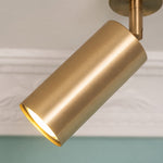 Charger l'image dans la visionneuse de la galerie, Brushed brass cylindrical spotlight shade detail
