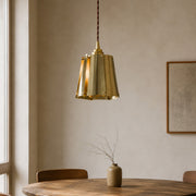 Vintage Metal Pendant Light with Layered Shade