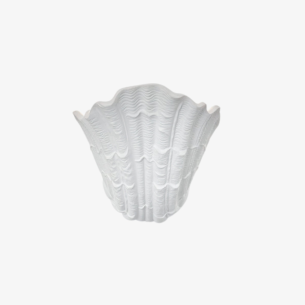 Seavira Organic Seashell Texture Wall Light - Modern Plaster Sconce for Living Room and Entryway