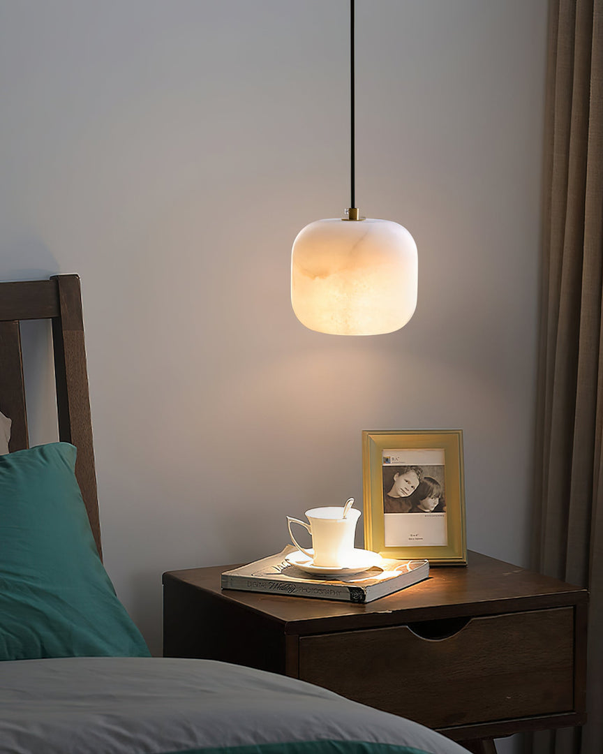 Lampa wisząca nocna z alabastru