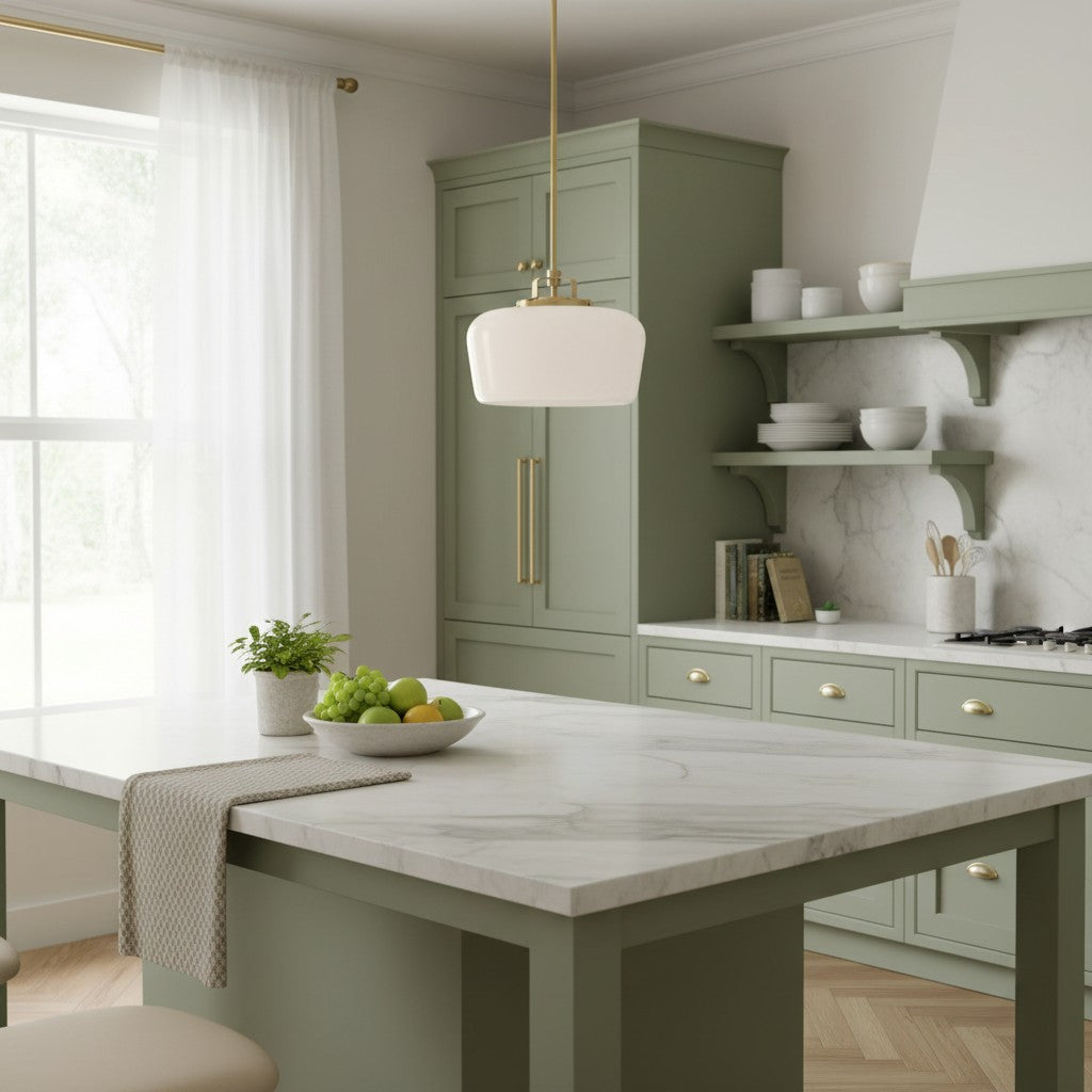 Lámpara colgante de vidrio opalino Lirra - Gota metálica moderna ajustable para cocina y comedor