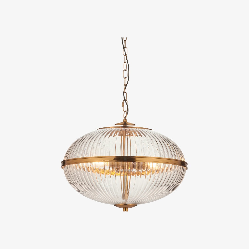 Luntra Contemporary Multi-Light Pendant with Textured Glass for Bedrooms and Hallways