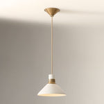 Load image into Gallery viewer, Calvor Porcelain Pendant Light – Ivory Shade with Champagne Bronze Accents
