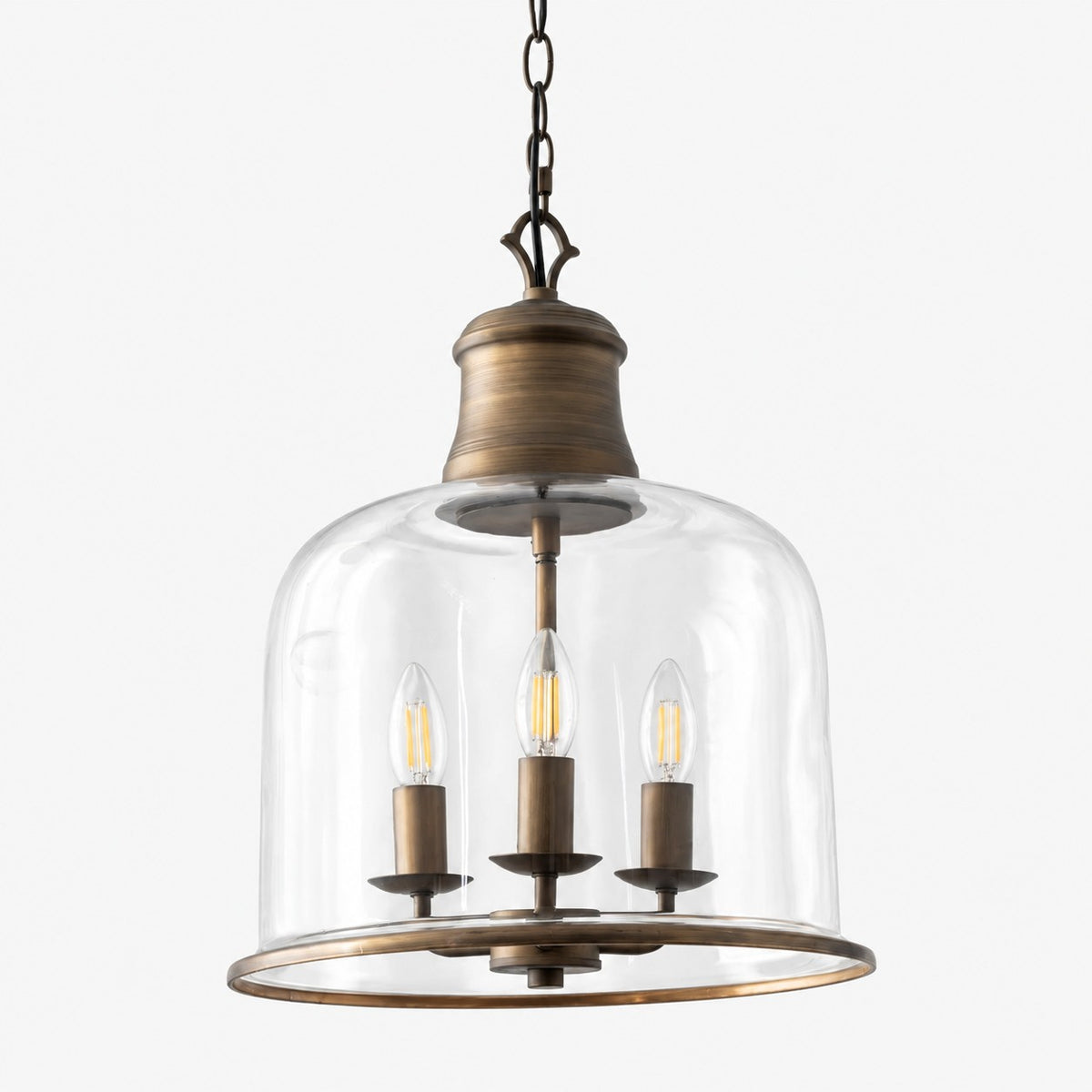 Vintage Glass Metal Pendant Light