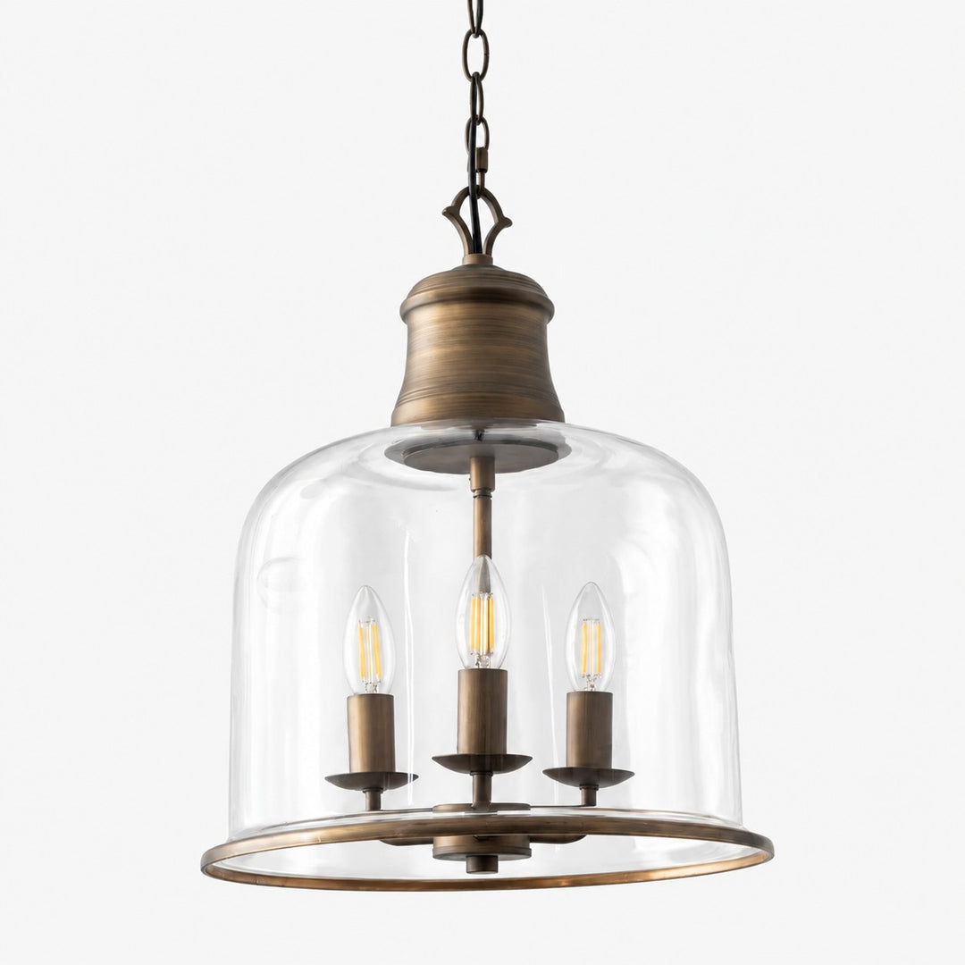 Vintage Glass Metal Pendant Light