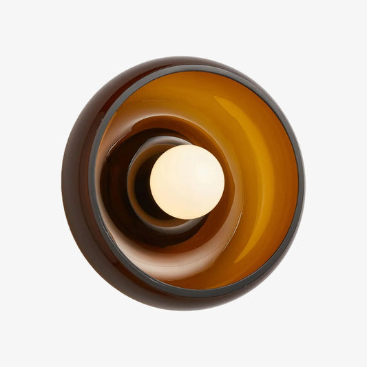 Haelen Alistair Retro-Schalen-Wandleuchte｜Geschwungenes, halbtransparentes Design｜Glas- oder Alabaster-Wandleuchte für Wohnzimmer oder Flur