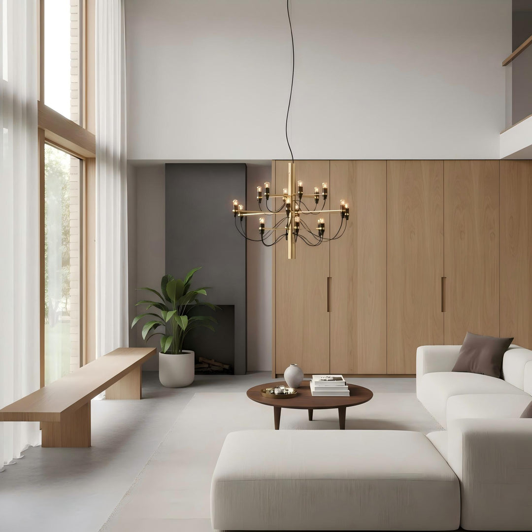 Tendrila Hedendaagse Multi-Licht Kroonluchter - Industrieel Geïnspireerd Metaal Ophangsysteem voor Lounges N01