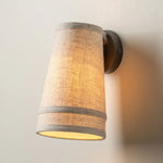 Load image into Gallery viewer, Zalen Textured Linen Bronze Wall Light – Soft Retro Wall Sconce for Reading Nook