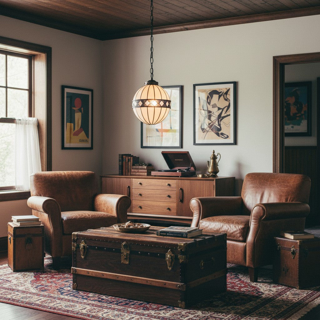 TF Fargo Tiffany-stijl Globe-hanglamp – met de hand vervaardigde kunstglazen bolverlichting voor keukeneiland